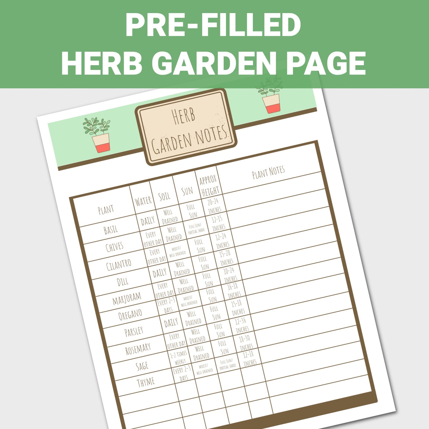 Garden Planner and Tracker, Garden Notes, Garden Planner for Kids, Gardening Log, Garden Journal, Garden Checklist