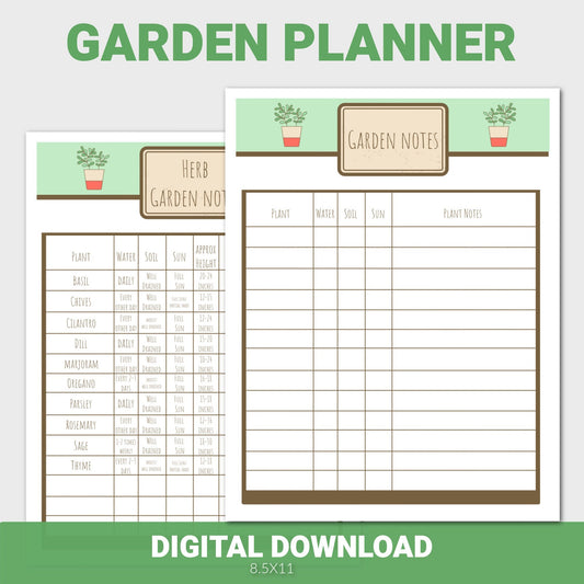 Garden Planner and Tracker, Garden Notes, Garden Planner for Kids, Gardening Log, Garden Journal, Garden Checklist