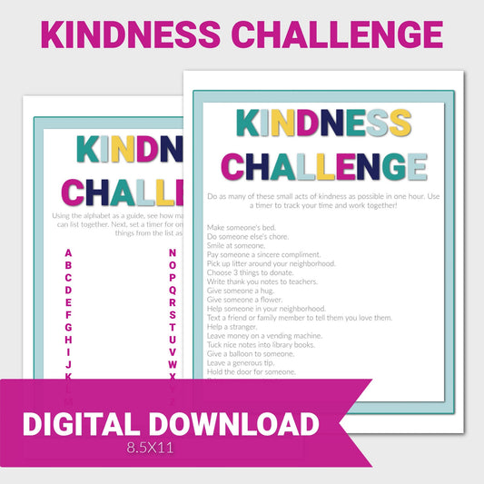 Kindness Challenge for Kids, Family Kindness Challenge, Kindness Challenge Ideas, Kindness Challenge Log, Random Acts of Kindness