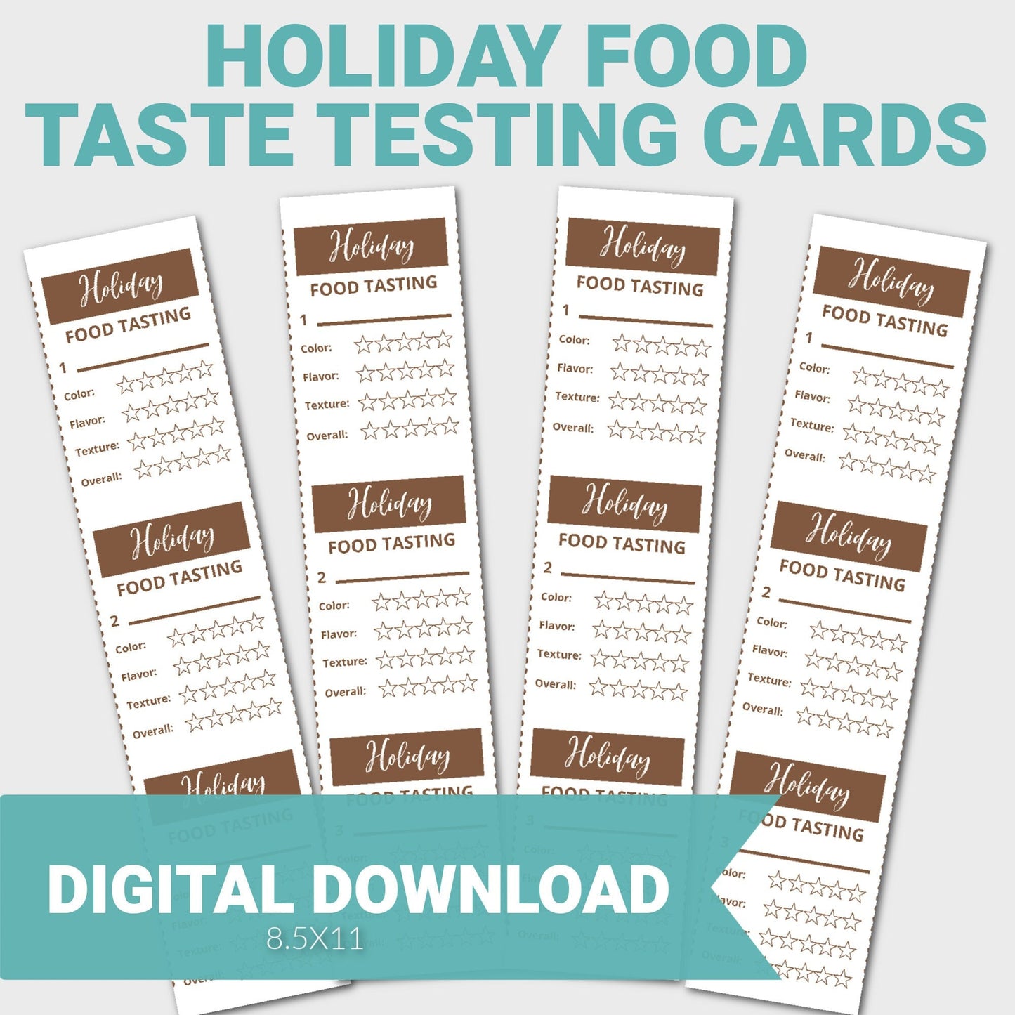 Holiday Foods Tasting Score Sheet, Printable Tasting Notes, Food Log, Holiday Food Taste Test