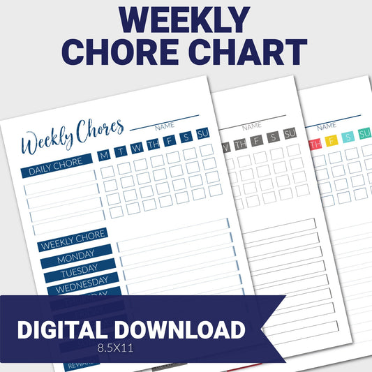 Weekly Chore Charts for Kids, PDF