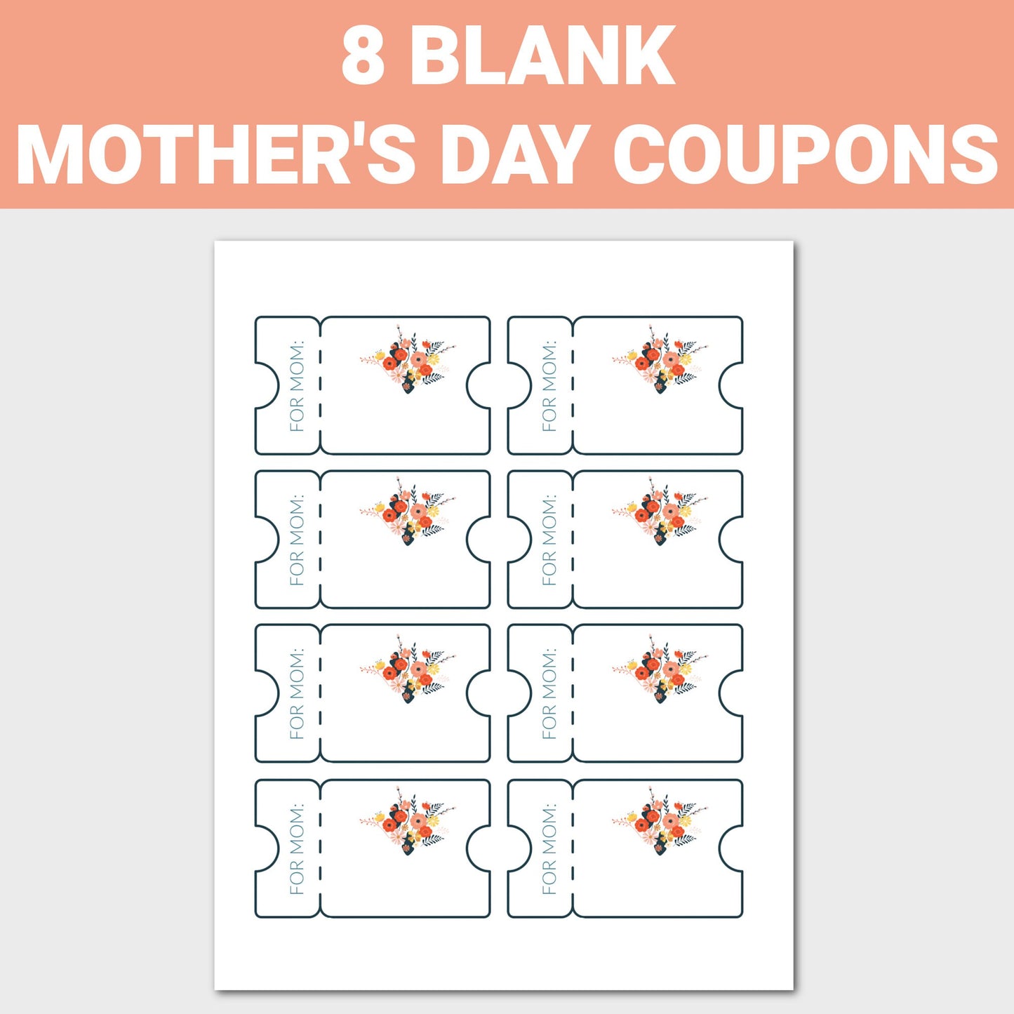 Mother's Day Coupons, Mother's Day Gift, Mother's Day Coupon Book, Printable Mother's Day Coupons, Last Minute Mother's Day