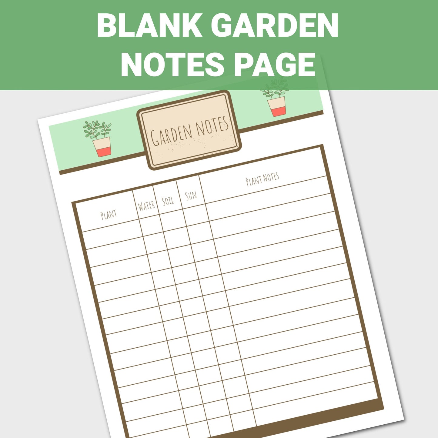 Garden Planner and Tracker, Garden Notes, Garden Planner for Kids, Gardening Log, Garden Journal, Garden Checklist