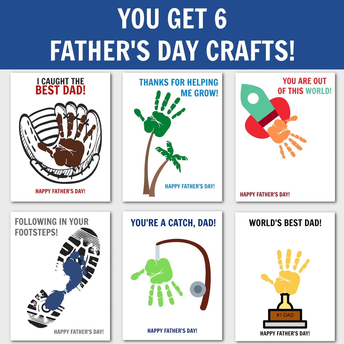 Father's Day Handprint Art, Handprint Keepsake, Handprint Craft, Footprint Craft, Father's Day Keepsake Art