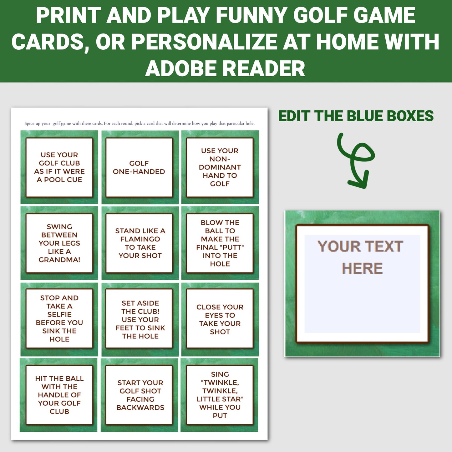 Editable Mini Golf Scorecard, Golf Party Scorecard, Golf Birthday, Golf Scoresheet