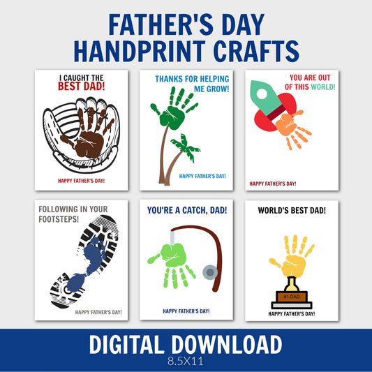 Father's Day Handprint Art, Handprint Keepsake, Handprint Craft, Footprint Craft, Father's Day Keepsake Art