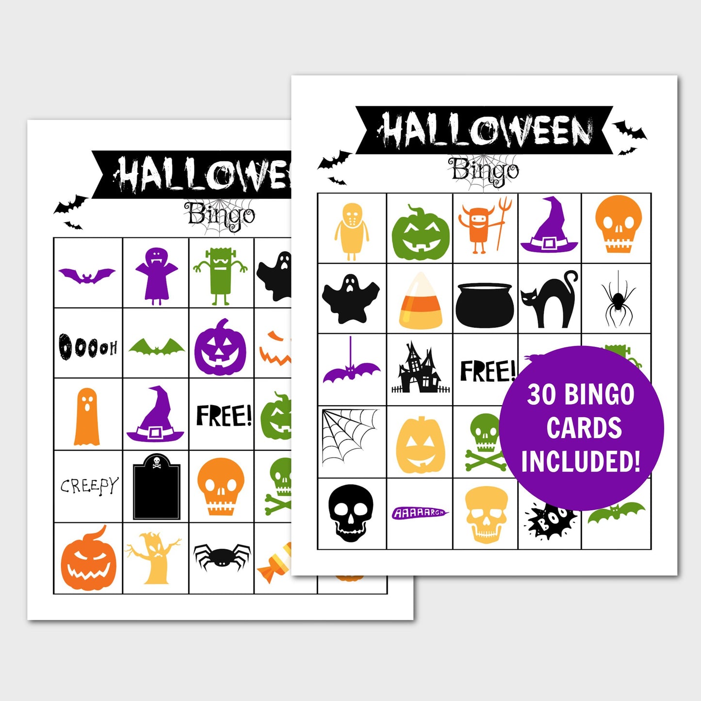 Kids Halloween Party Game Bundle, Halloween Bingo, I Spy, Truth or Scare, Riddle Me This, Would you Rather, Don't Eat Pete,  Party Games