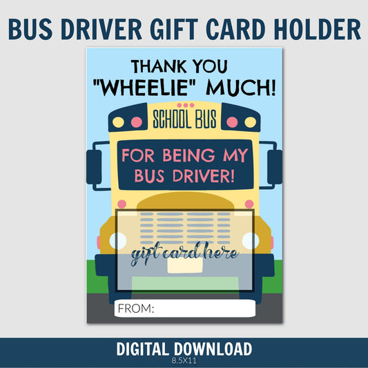 Bus Driver Gift Card Holder, Instant Download, Bus Driver Appreciation, Bus Driver Gift, Awesome Bus Driver, Gift Card Holder, PDF